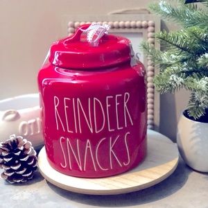 Rae Dunn Reindeer Snacks Canister